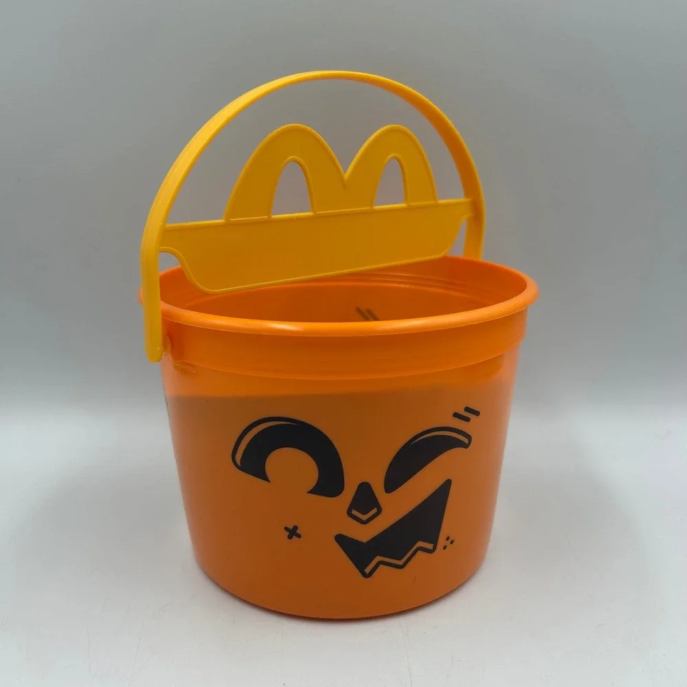 NEW! 2025 McDonald's Happy Meal BOO Bucket Orange Halloween‎ Pail with Stickers